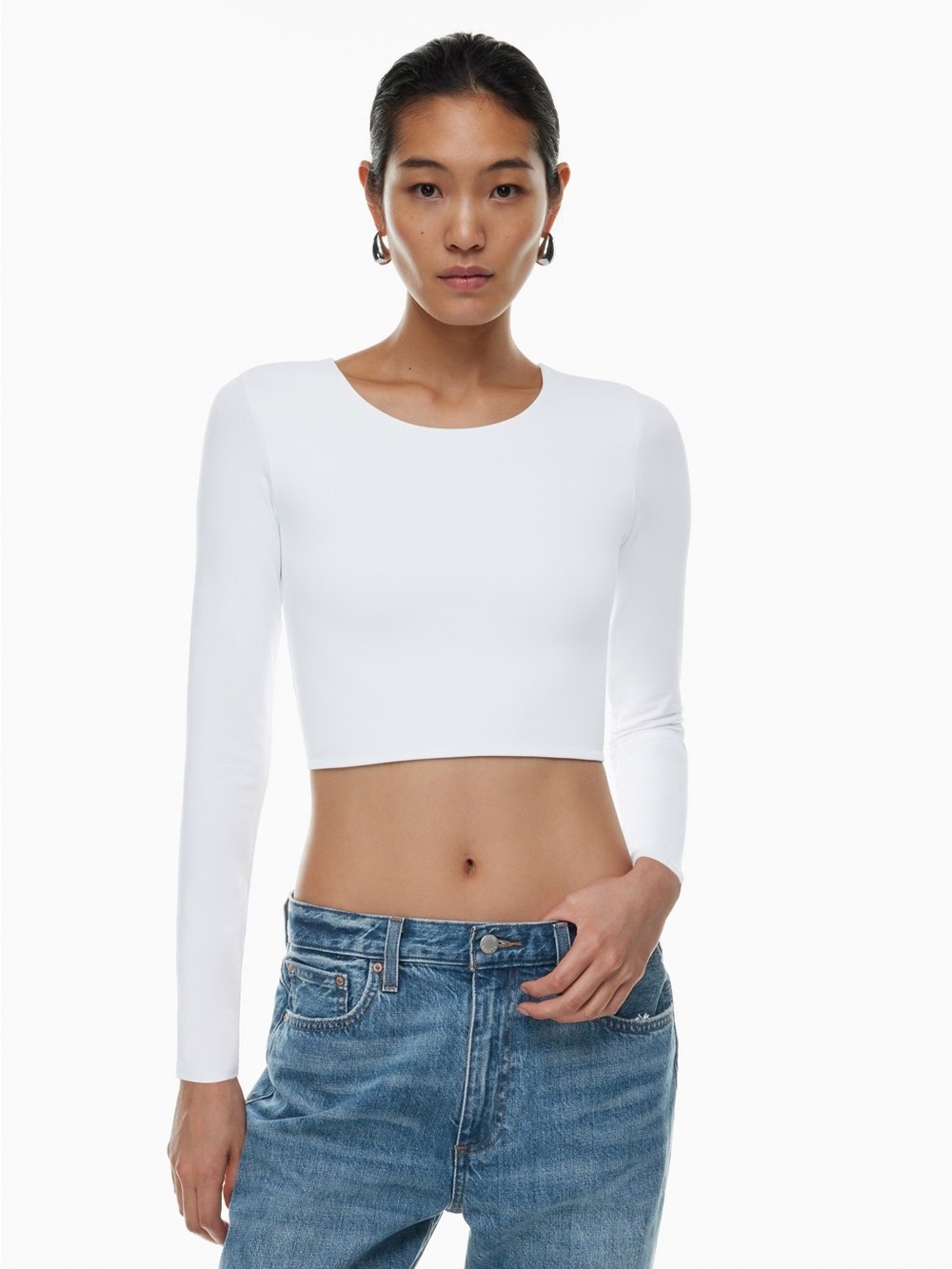 Aritzia Babaton Contour Crew Cropped Longsleeve Top